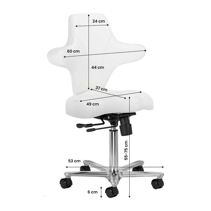 Rollhocker mit Lehne Azzurro Special 152 Schneeweiß - Bild 10