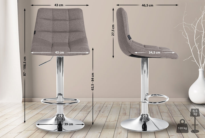 Barhocker 107 Stoff Grau - Bild 2