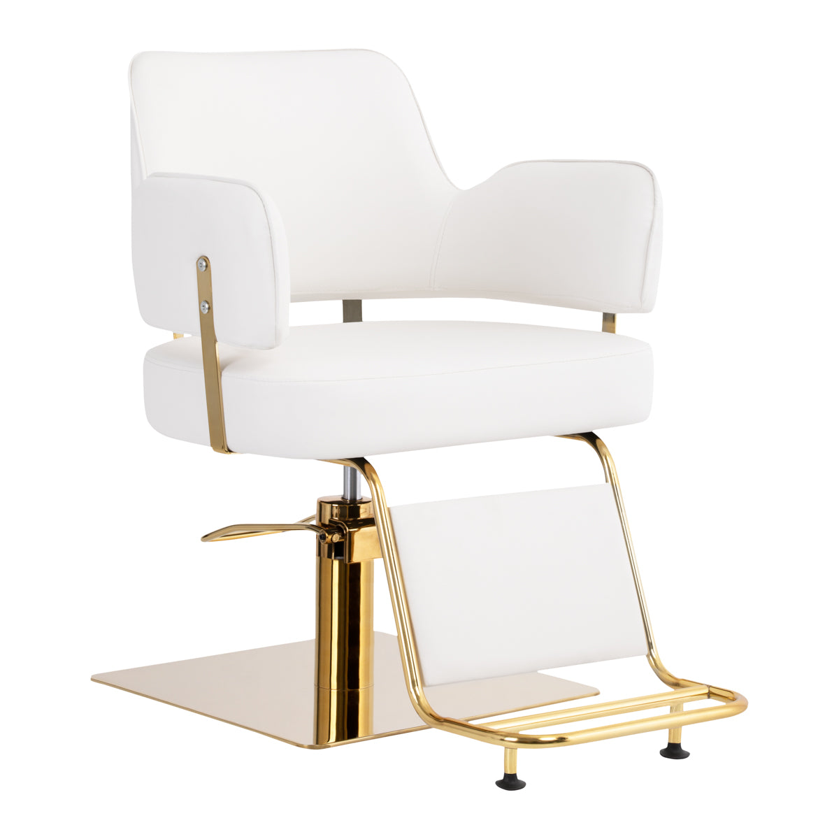 Friseurstuhl Gabbiano Linz Gold Weiß 1