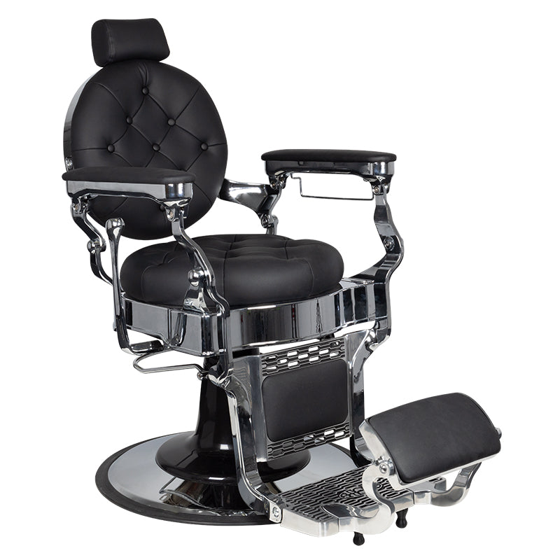 Barberstuhl Gabbiano Claudius Silber Schwarz 1