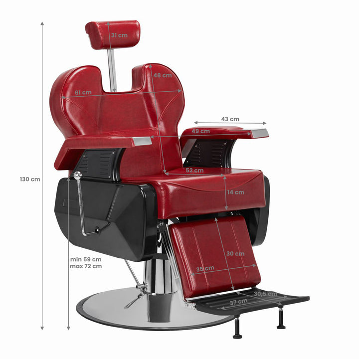 Barberstuhl Hair System New York Rot 3
