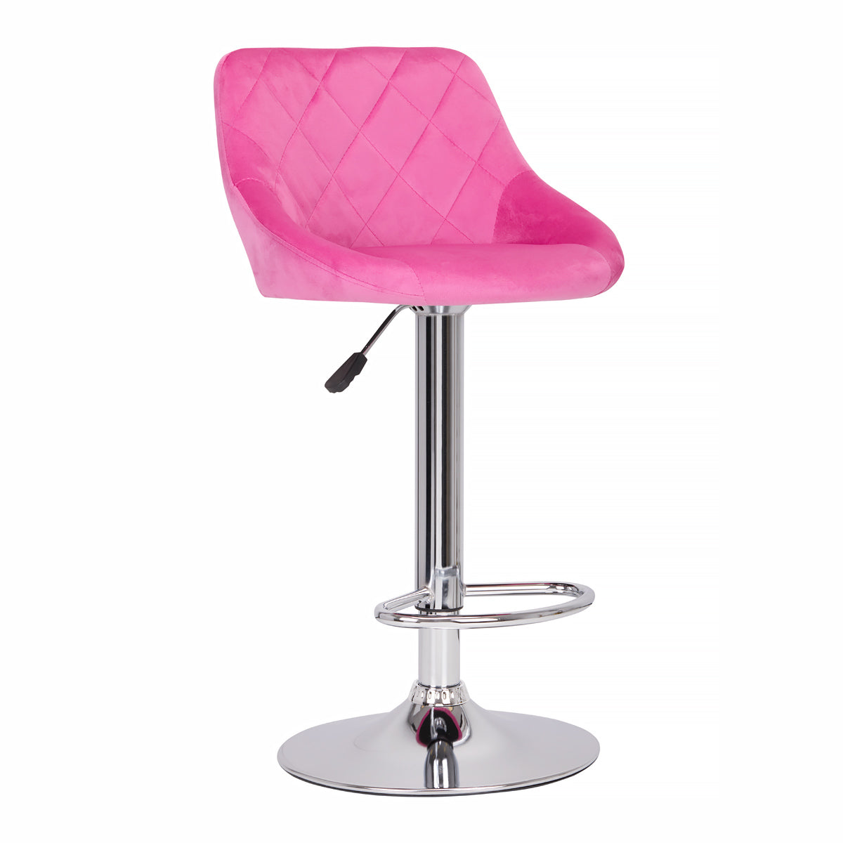 Barhocker Steppdecke Drehbar Verstellbar Schwarz Fuchsia 1