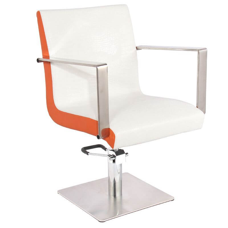 Kappersstoel Gabbiano Roma Wit-Oranje 1